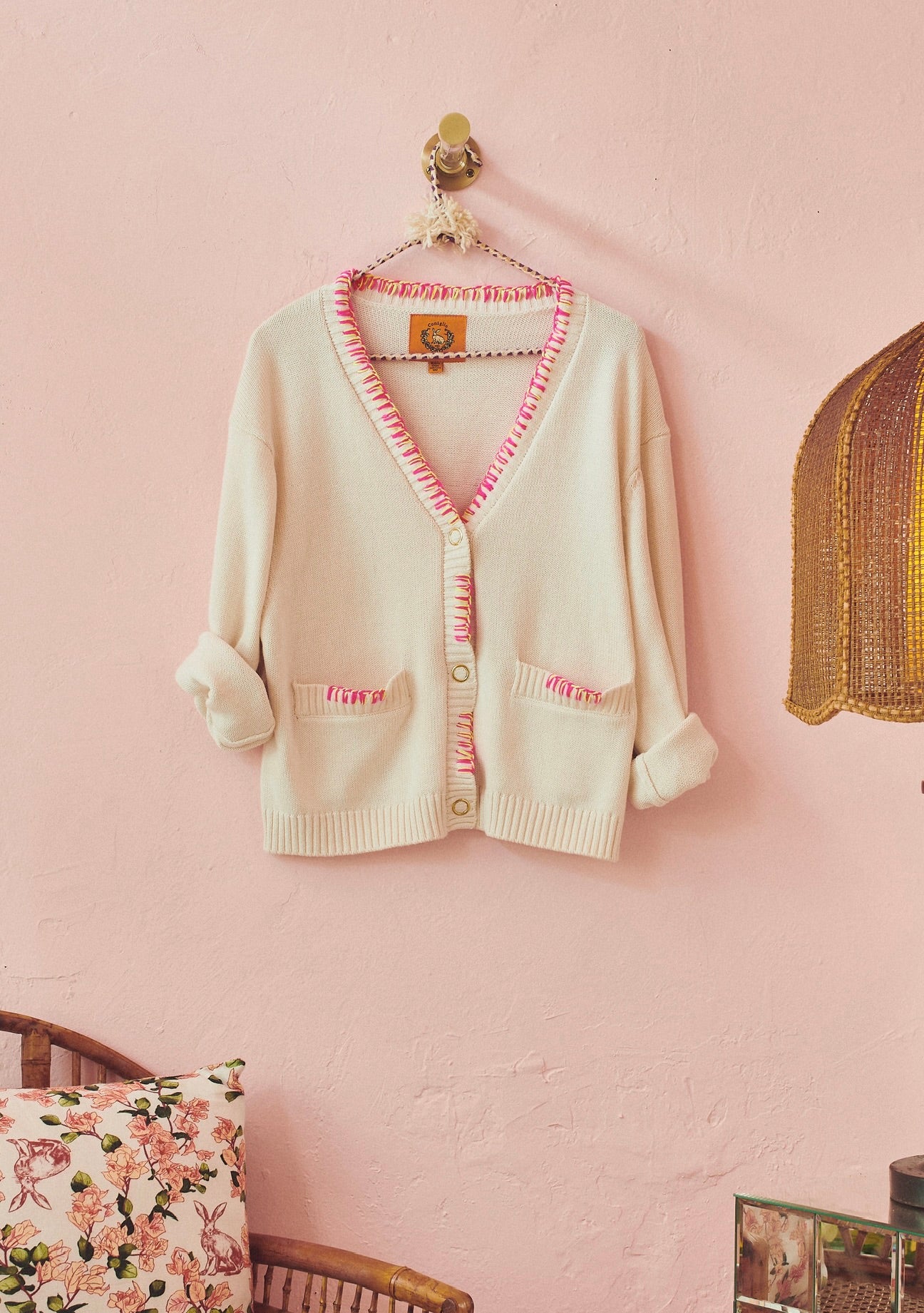 IN STUDIO EXCLUSIVE Cropped Embroidered Cardigan