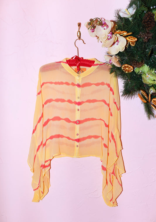 Button Front Scarf Top