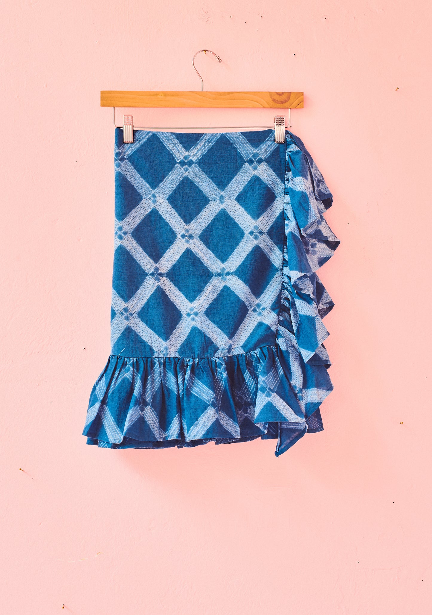 COMING BACK SOON Mini Ruffle Power Pareo in Sapphire Path