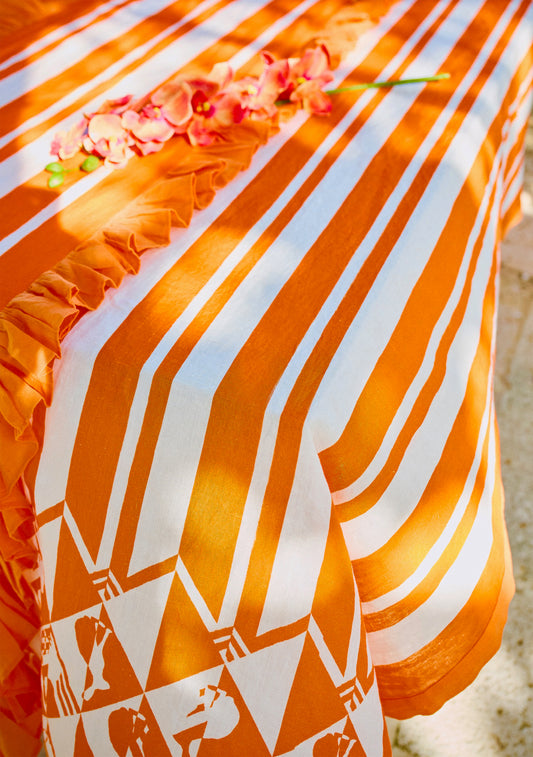 Standard Tablecloth in Bunny Stripe Orange