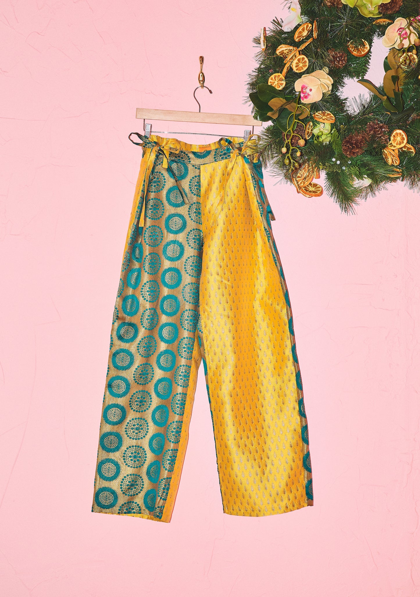 Mixed Print Move And Groove Snap Pant in Brocade