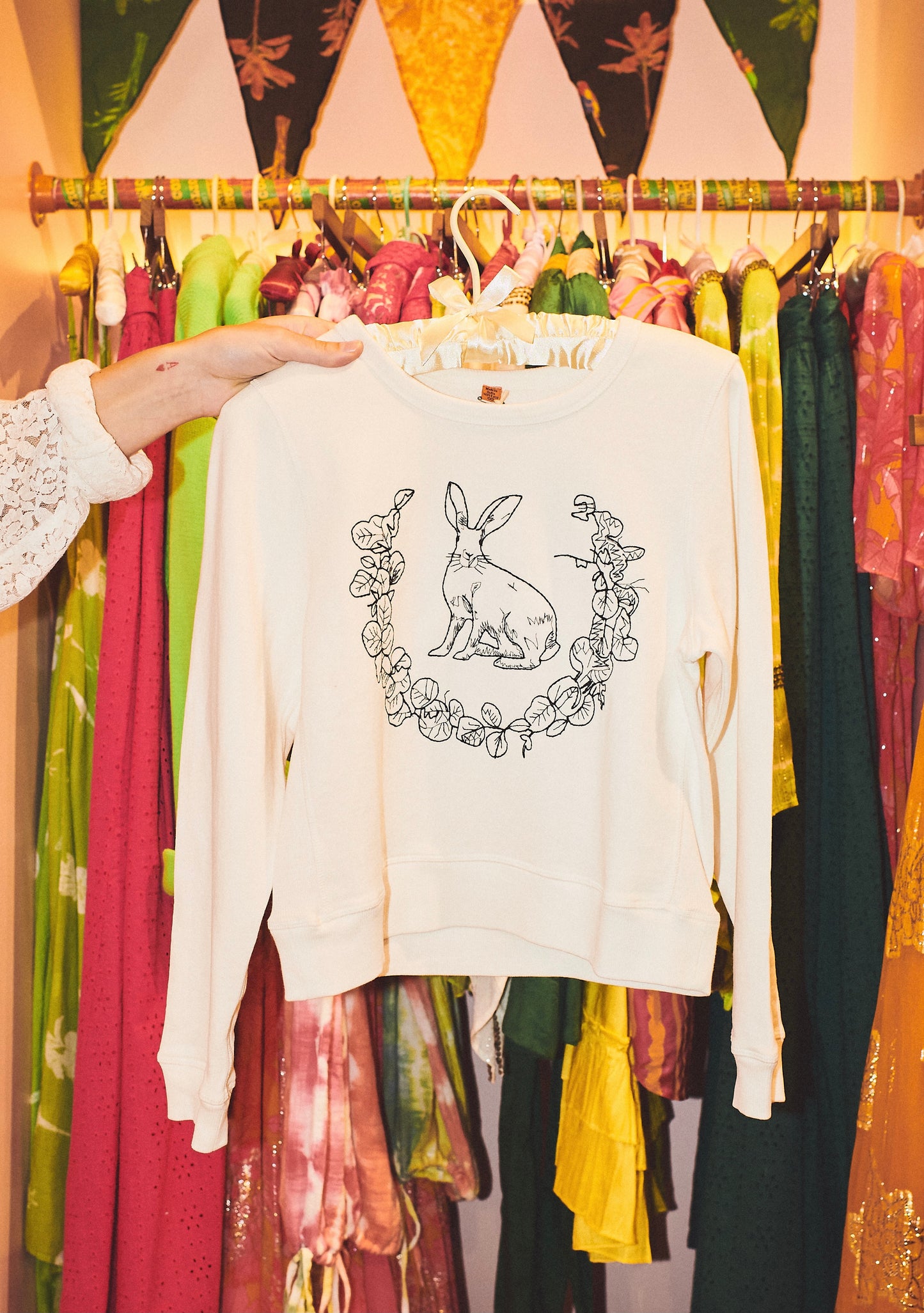 Petit Embroidered Bunny Pullover